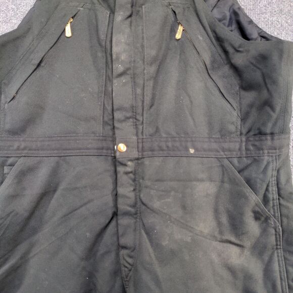 Carhartt Men's Bib Overalls 40x30 Black Square Neck Buckle Cargo Pocket - Picture 4 of 12